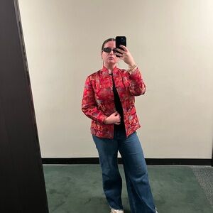 Oriental Inspired Silk Jacket with beautiful gold detailing